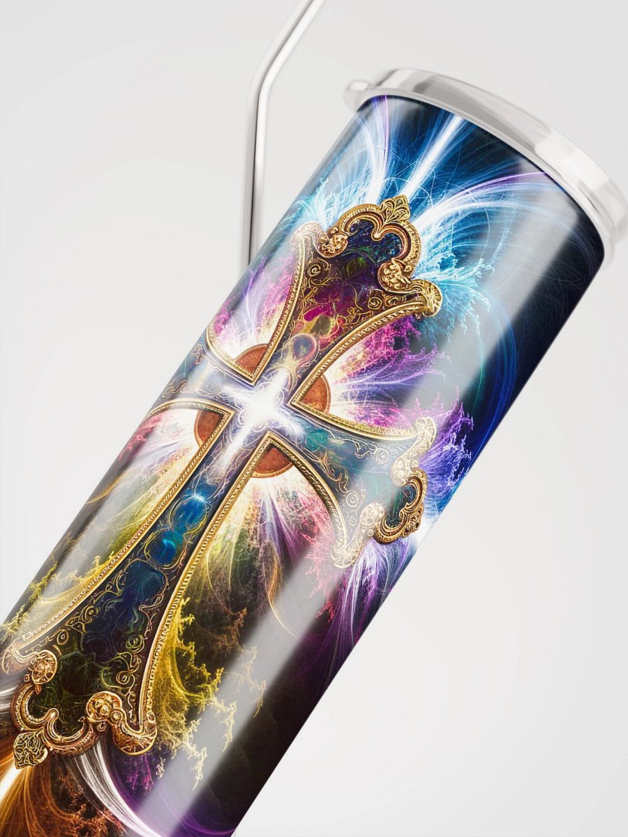 Lift Me Up Lord 3D Christian Cross Black Purple 20 Oz Tumbler product image (4)