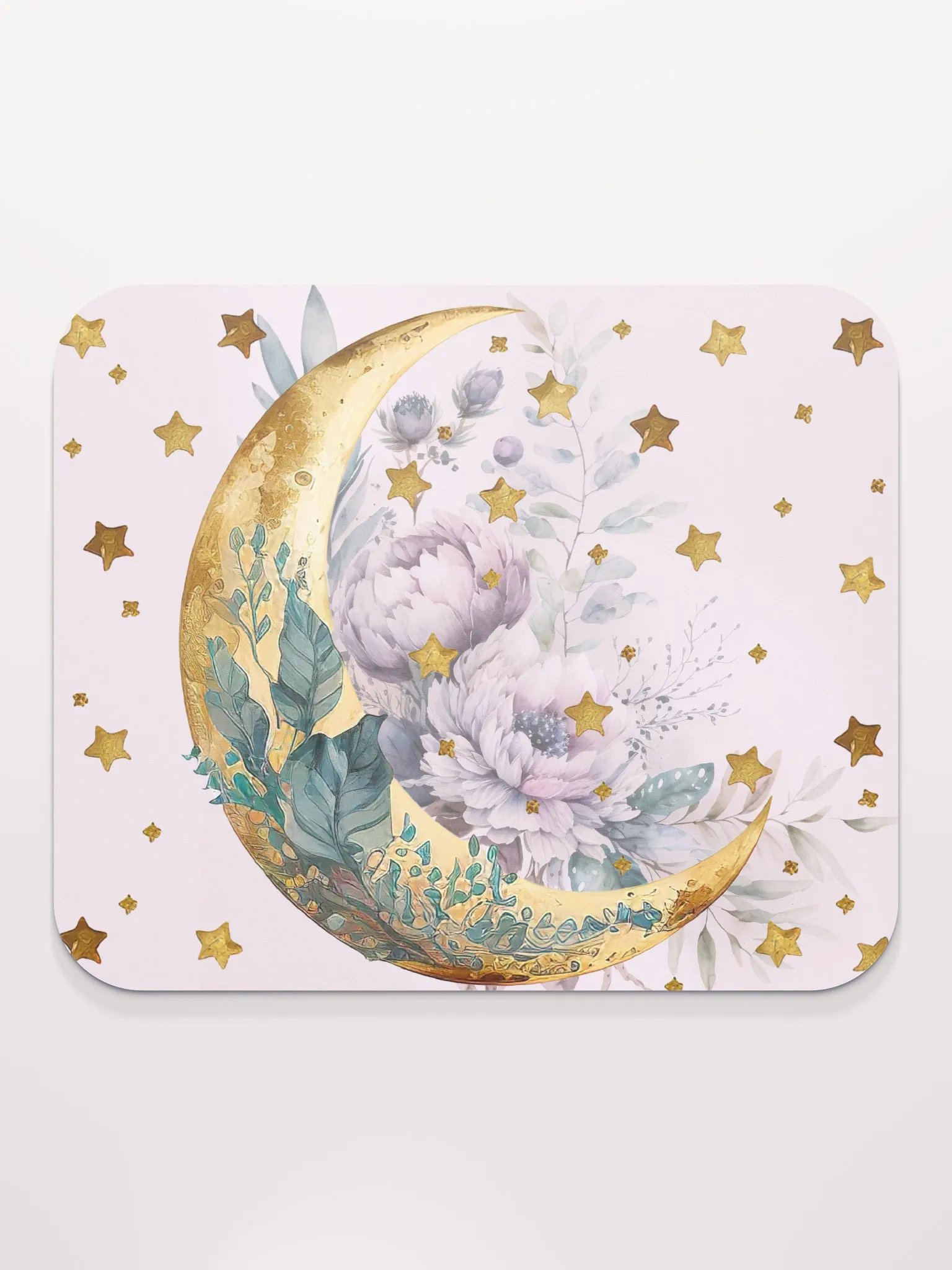 Boho Moon Design With Golden Stars Mousepad product image (2)