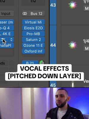Pitched down vocal layer effect! #logicpro #mixingandmastering #mixingmastering #hiphopmixing #mixengineer #vocalmixing 