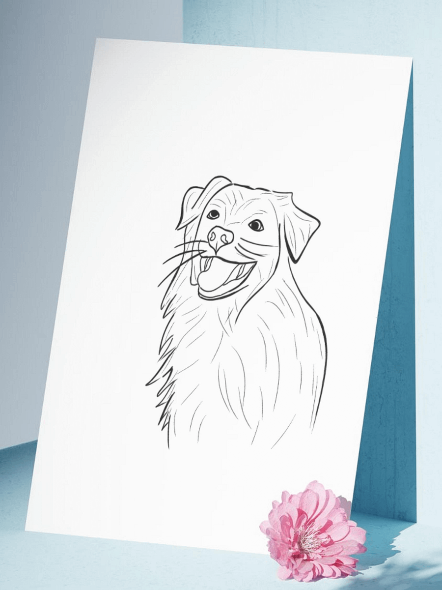 pet portrait custom drawing from photo product image (7)