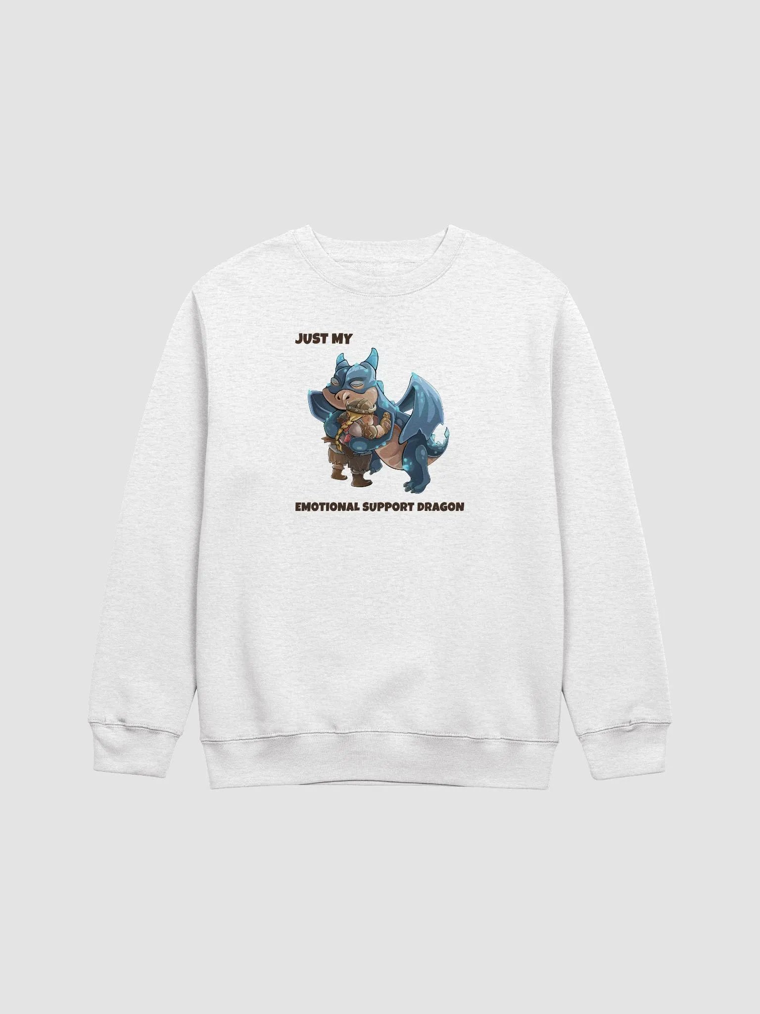 Emotional Support Dragon & Viking Warrior Crew-neck Sweatshirt for gamers and pet lovers product image (1)