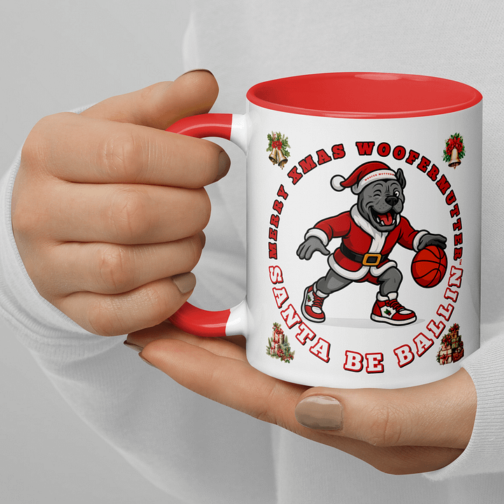 WooferMutter™ Santa Be Ballin Xmas Mug - Bulldawg product image (2)
