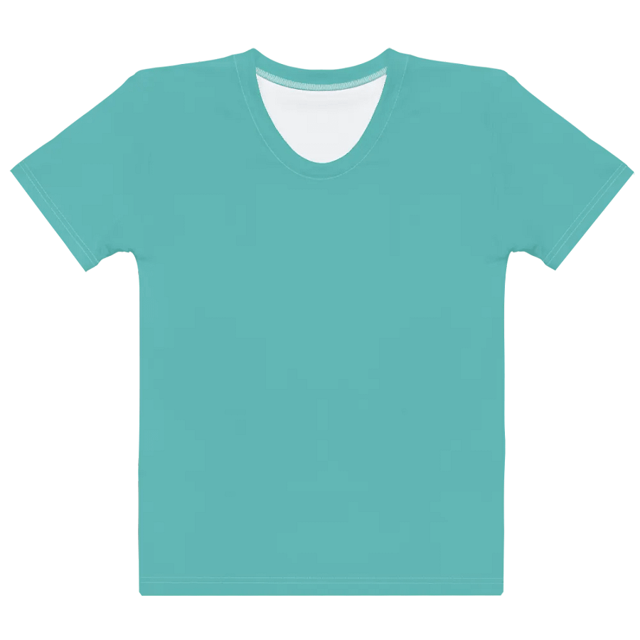 Plain Turquoise Blue True Summer Women's Crewneck Polyester Heavyweight Premium T-Shirt by Treasure Pie product image (10)