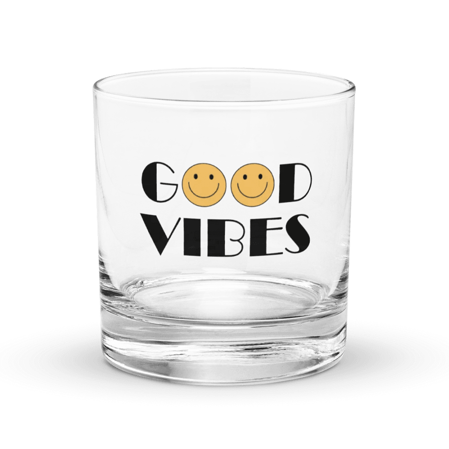 Good Vibes Rocks Glass product image (1)