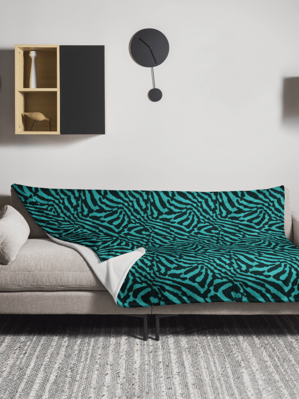 Teal Zebra Blanket product image (3)
