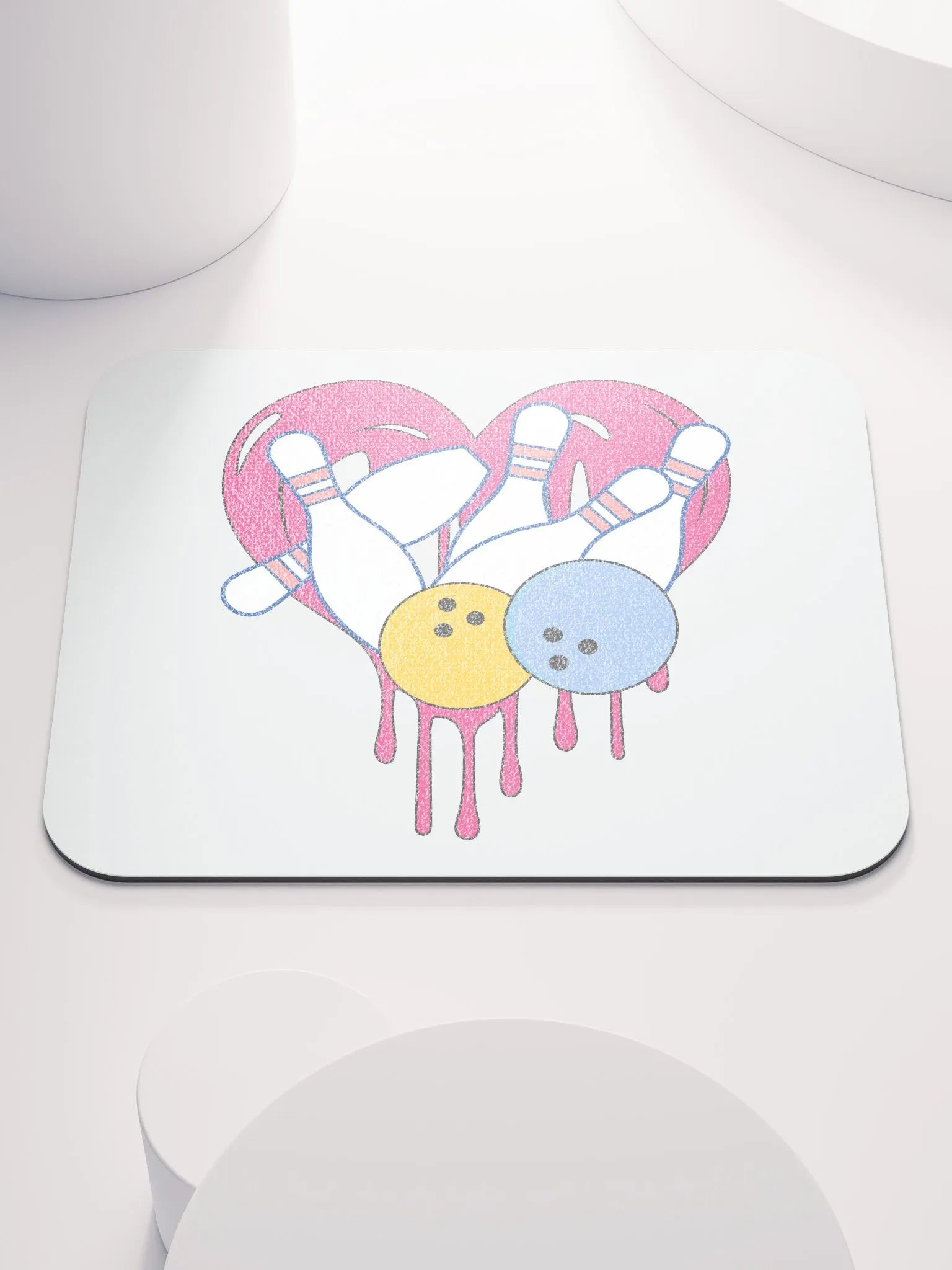 Heart Bowling Strike Mouse Pad product image (1)