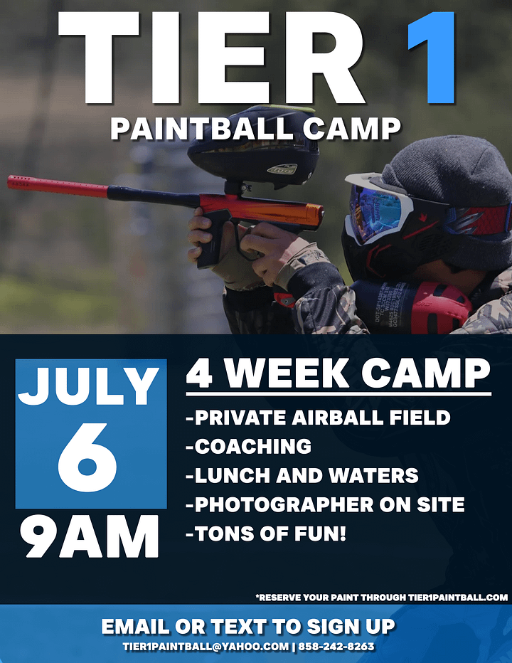 TIER 1 PAINTBALL CAMP - 4 WEEK PASS & PERKS product image (1)