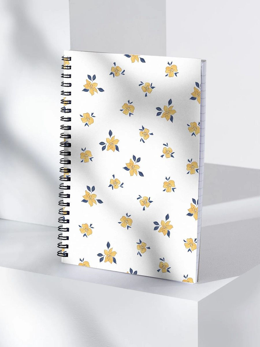 Yellow Flower Pattern Spiral Notebook product image (4)