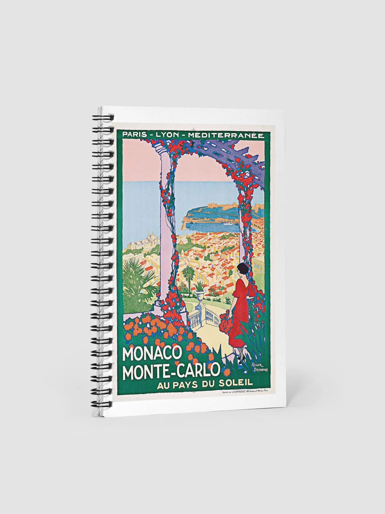 Vintage Monaco Travel Poster Spiral Notebook product image (1)