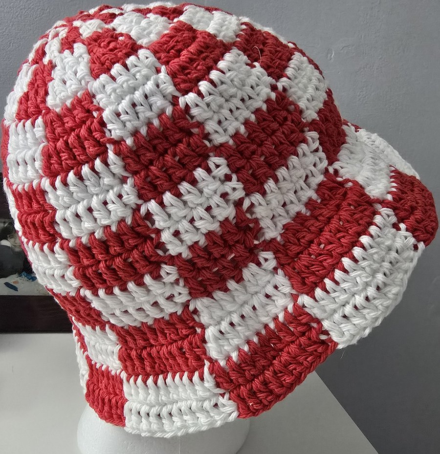 Child Size Red and White Checkered Bucket Hat product image (3)