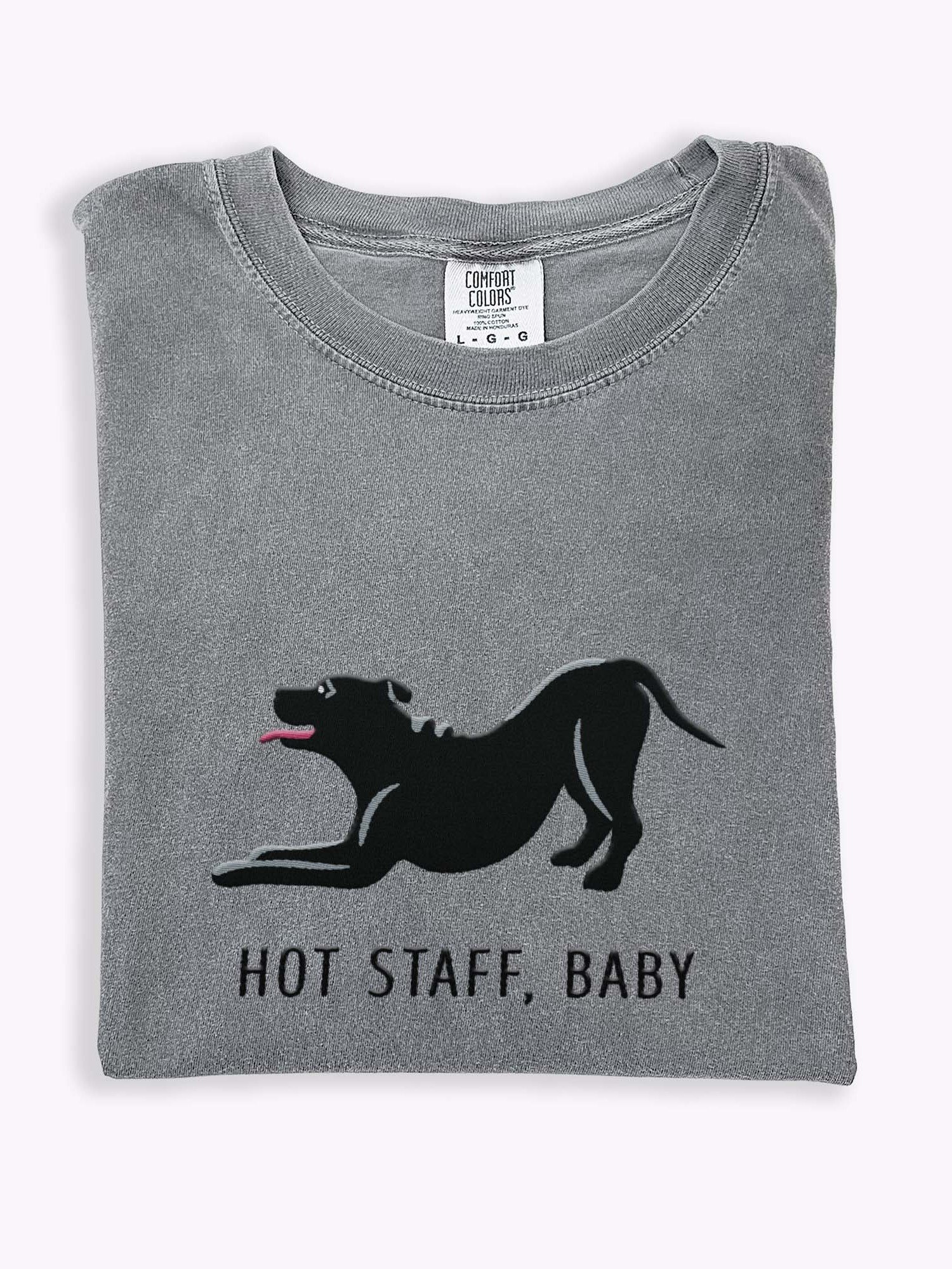 Hot Staff, Baby T-Shirt(Embroidered) of a Staffordshire Terrier(Black) product image (1)