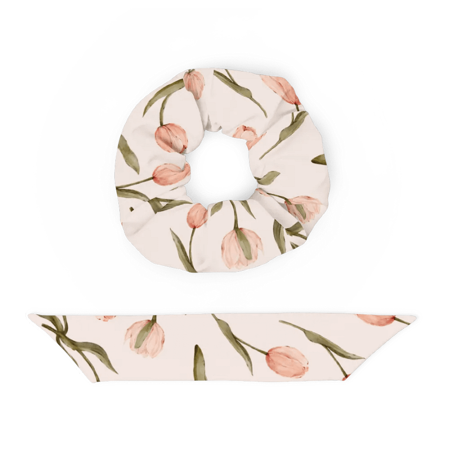 Scrunchie with pink tulips product image (4)