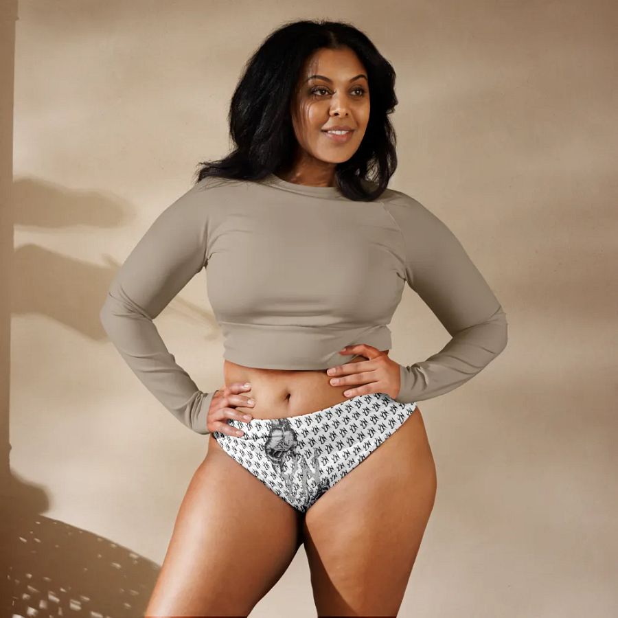 YN Checker Print High Waisted Bikini Bottom product image (11)