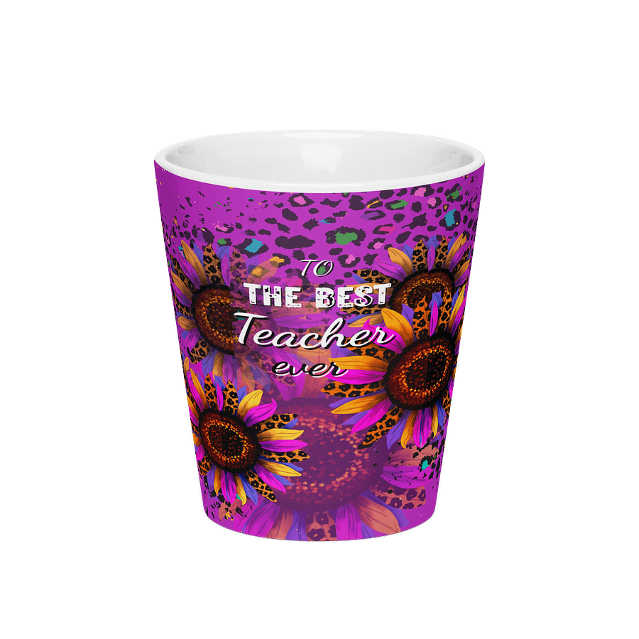 Leopard Print Sunflower Teacher Appreciation Latte Mug for best teachers product image (3)
