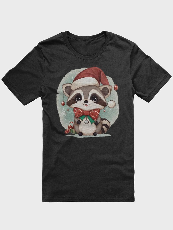 Cute little racoon cub wearing a santa hat Supersoft T-Shirt product image (1)