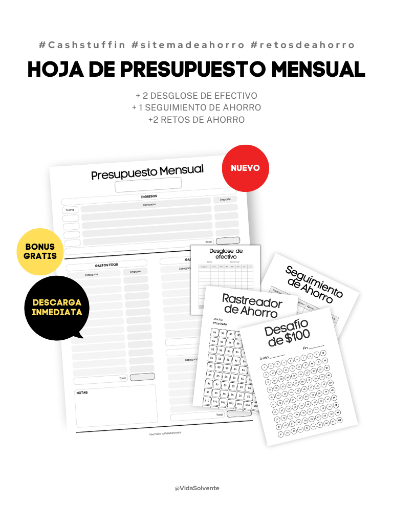 NUEVA - Planilla de presupuesto mensual (Finanzas Personales) + BONUS product image (1)