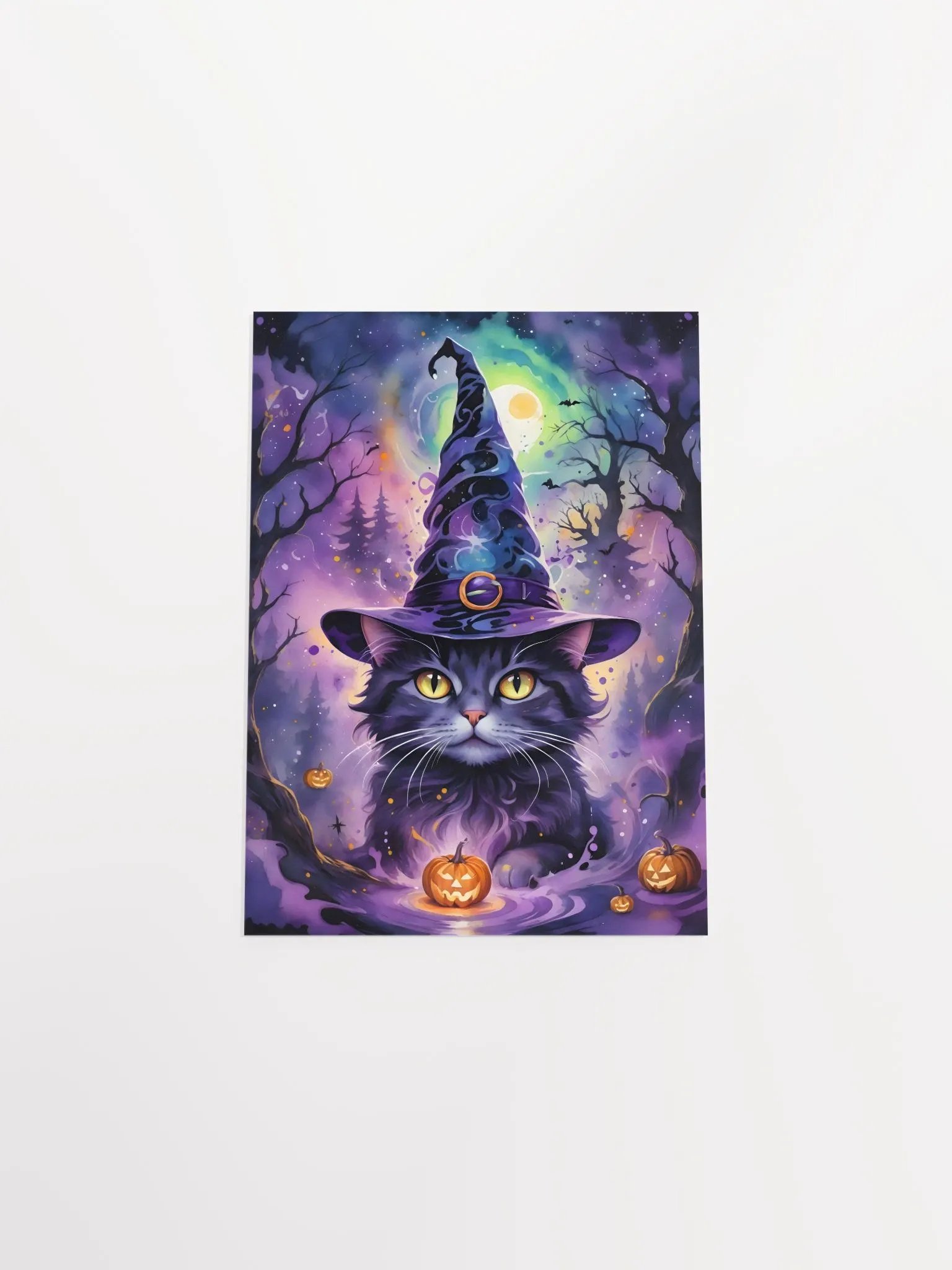 Fluffy Grey Cat Witch Poster product image (10)