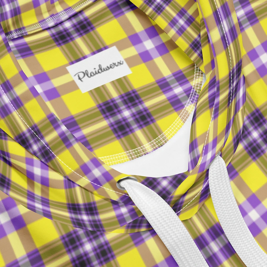 Bright Yellow and Purple Plaid Hoodie product image (10)