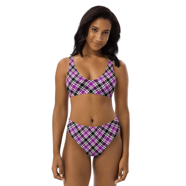Purple, Black and White Plaid Bikini product image (1)