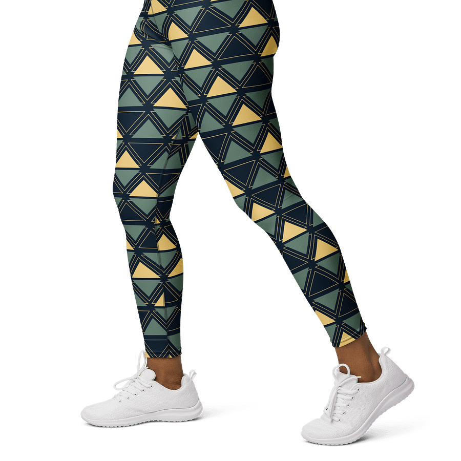 Triangulated Night Geometric Print Yoga Leggings product image (3)