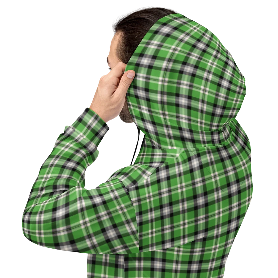 Bright Green, Black, and Gray Plaid Hoodie product image (8)