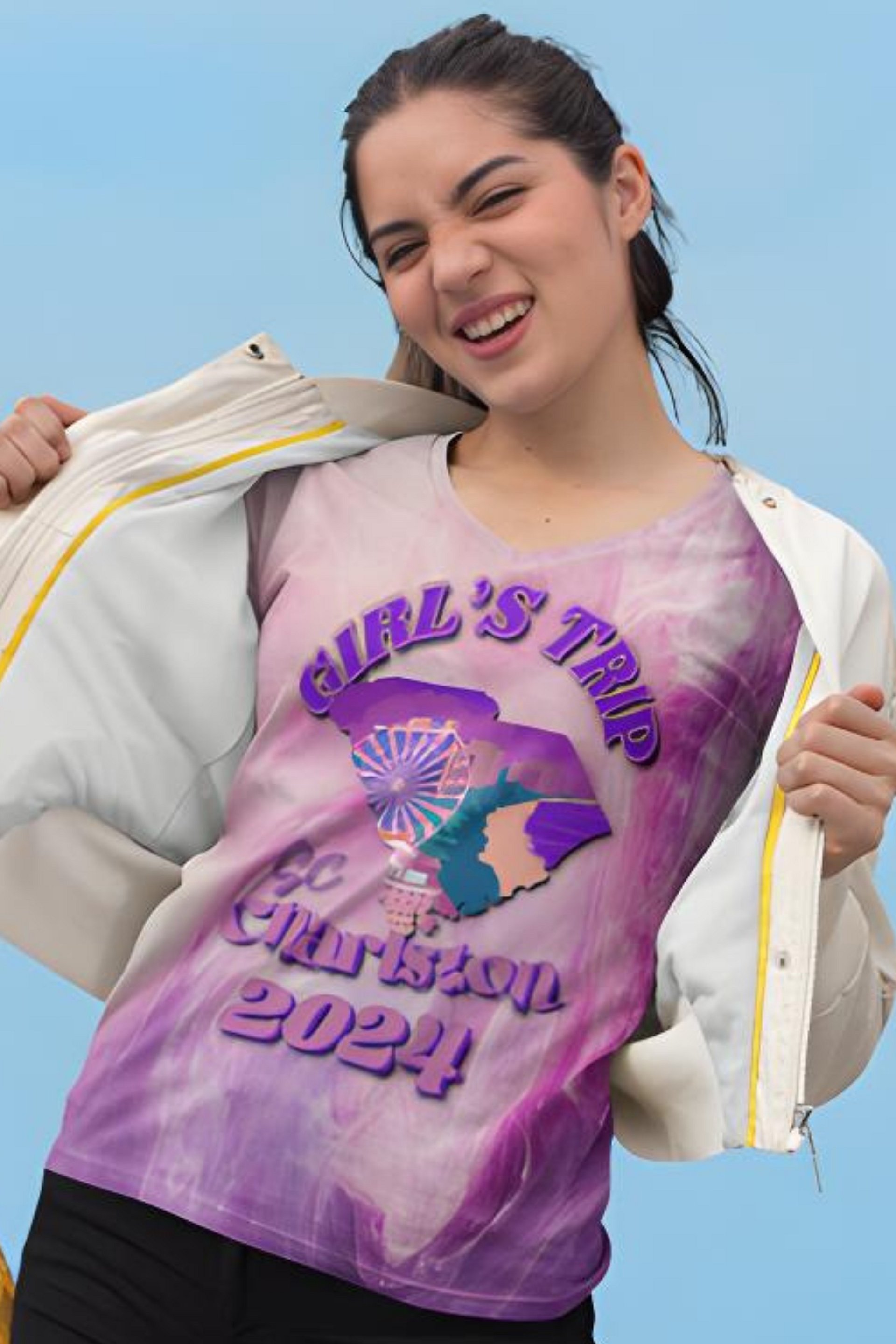 Girls Trip Charlston Sc 2024 All Over Print T-shirt product image (1)