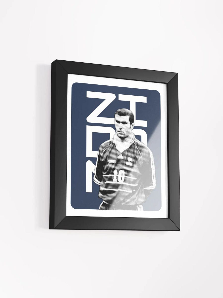 Zinedine Zidane BW France Name Art Framed Print product image (3)