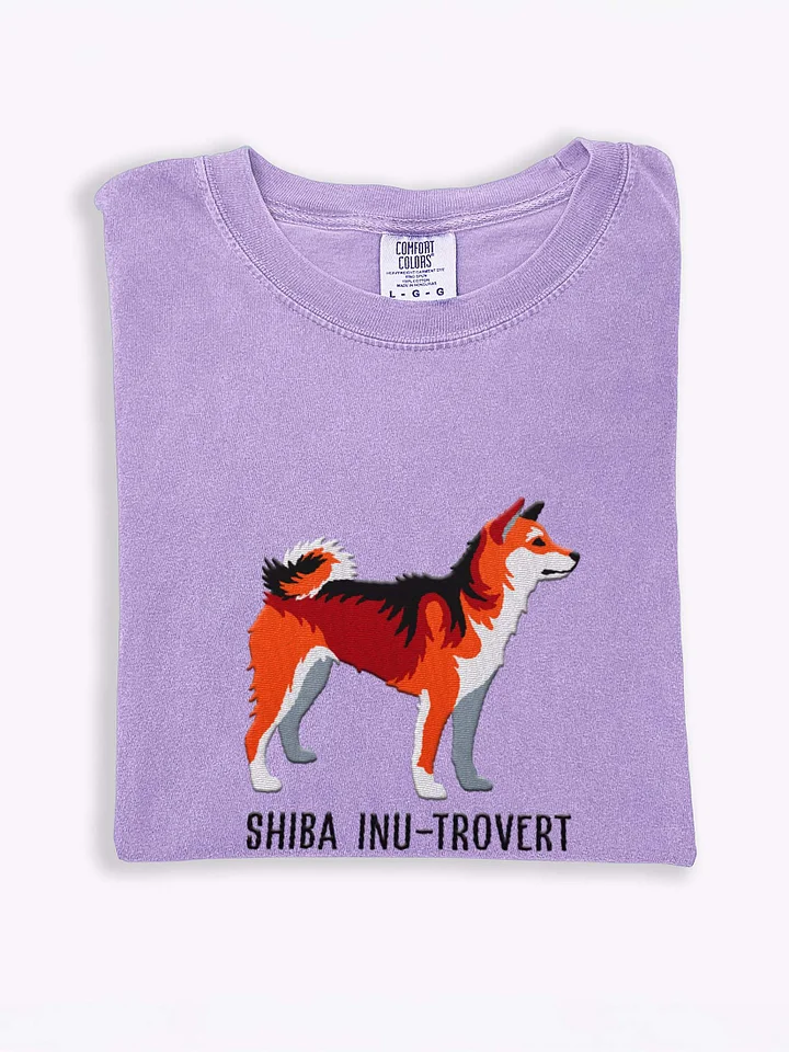 Shiba Inu-trovert T-Shirt(Embroidered) of a Shiba Inu(Sesame) product image (1)