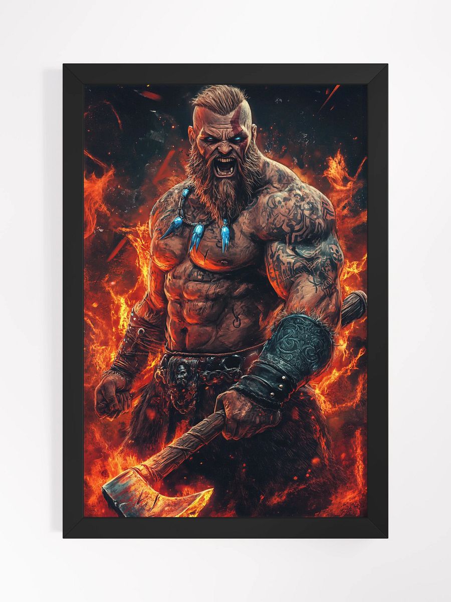 Berserker Viking Warrior Wood Framed Poster product image (1)