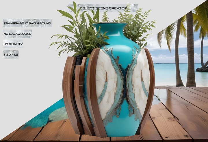 Collection song of the waves Art Deco Vase, PNG product image (2)