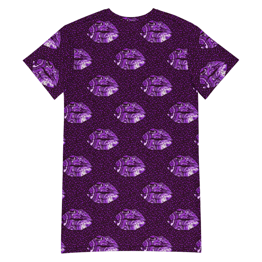 Purple Marbled Lips Tshirt Dress product image (6)