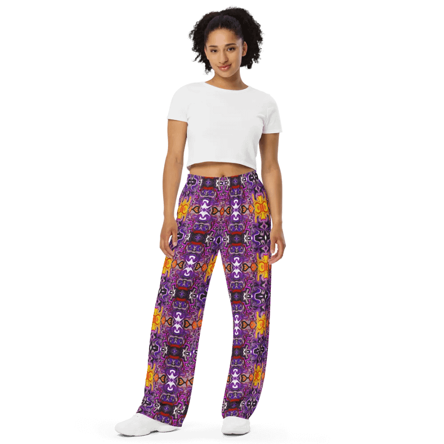 Purple Kaleidoscopic Dream Unisex Wide-Leg Pants product image (3)