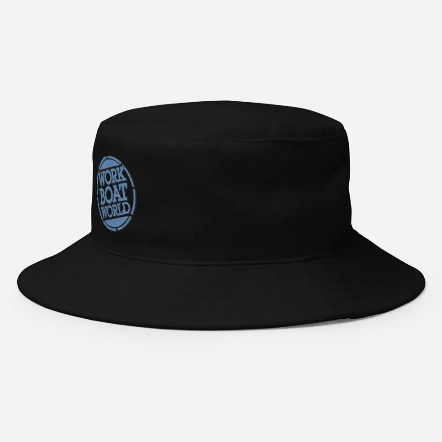 Work Boat World Logo Bucket Hat (Light Blue Logo) product image (12)