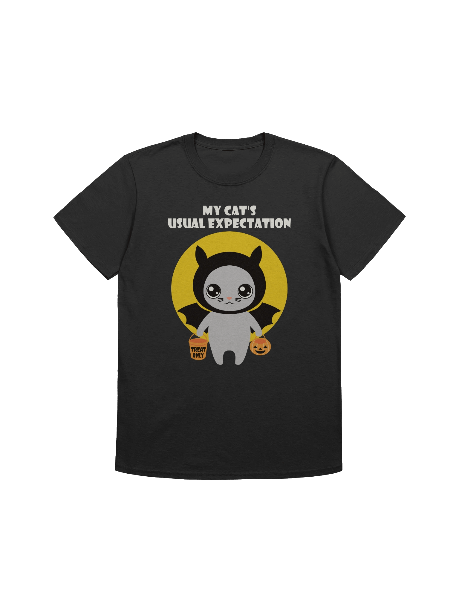 Halloween Cat (Expectation of Treats) - Unisex Adult Super Soft Lightweight T-shirt product image (2)