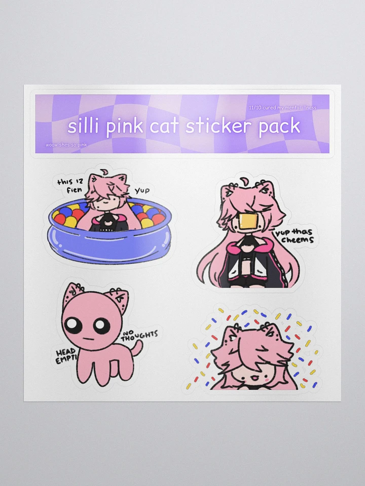 funni pink cat sticker pack | number 2 product image (1)