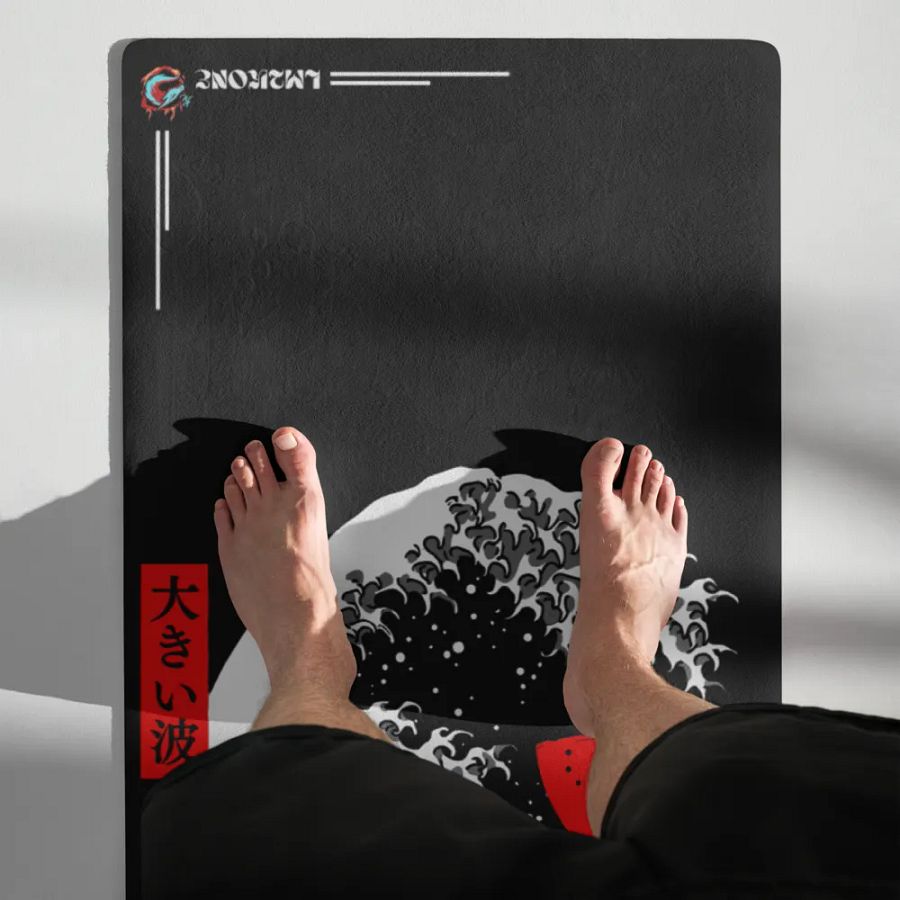 White Kanagawa's wave Japanese Ink - Yoga Mat product image (6)