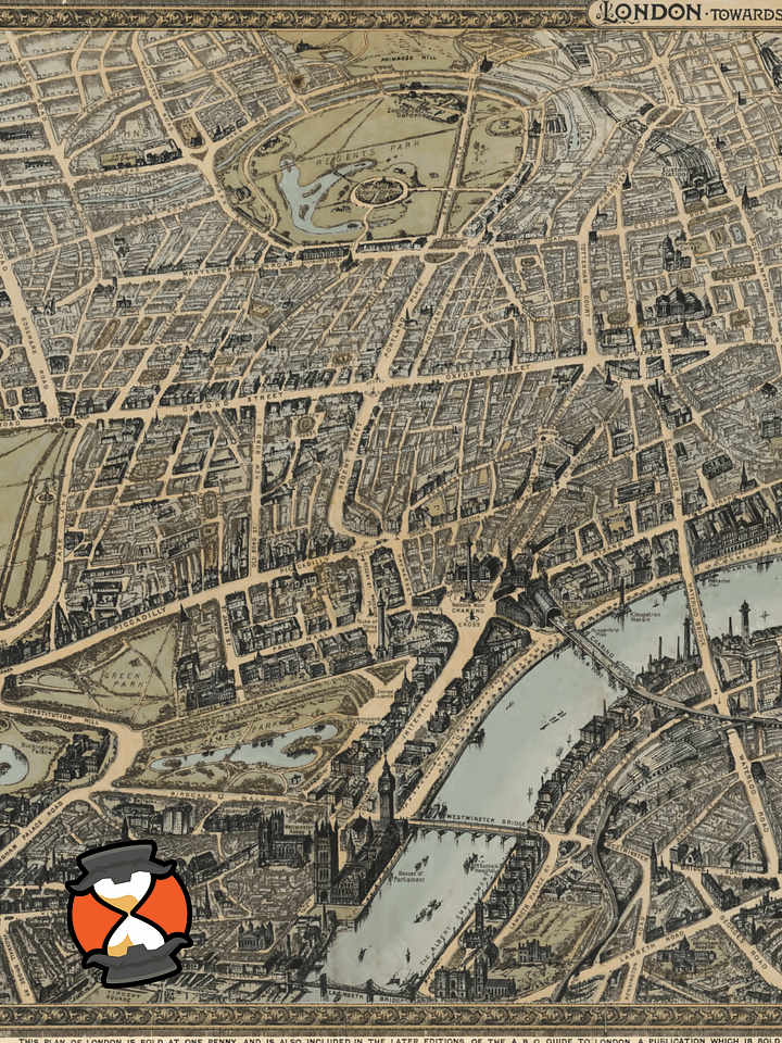 London 1877 Poster Print – Hand-Drawn Historic City Map (Unframed) product image (2)
