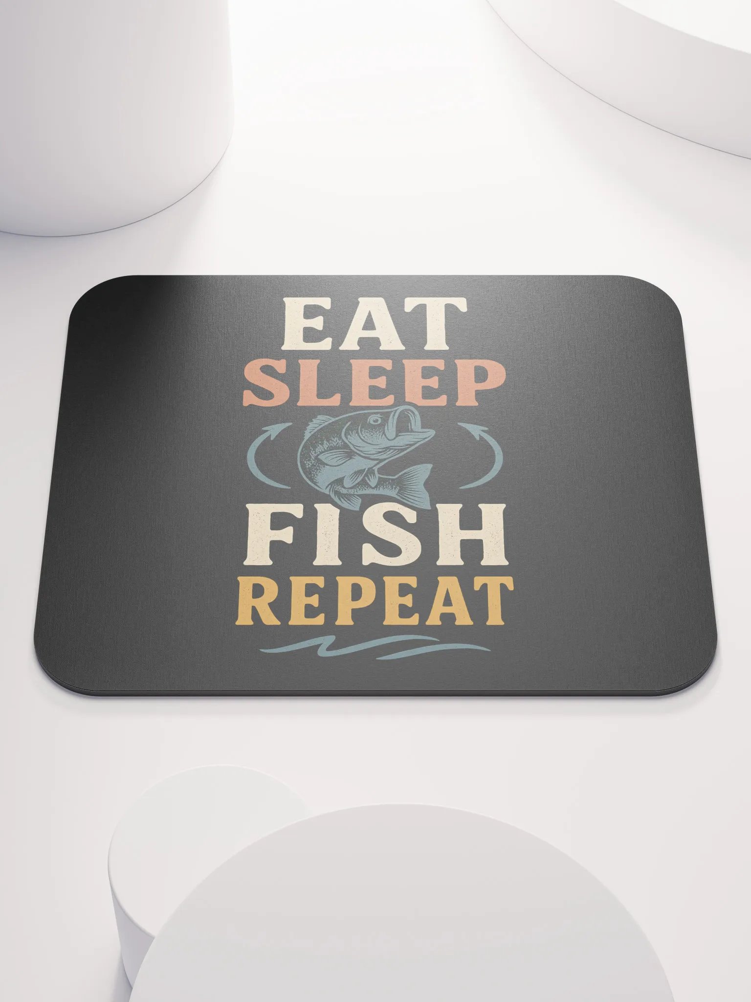 Fishing Mouse Pad – Eat Sleep Fish Repeat | Desktop Humor product image (1)