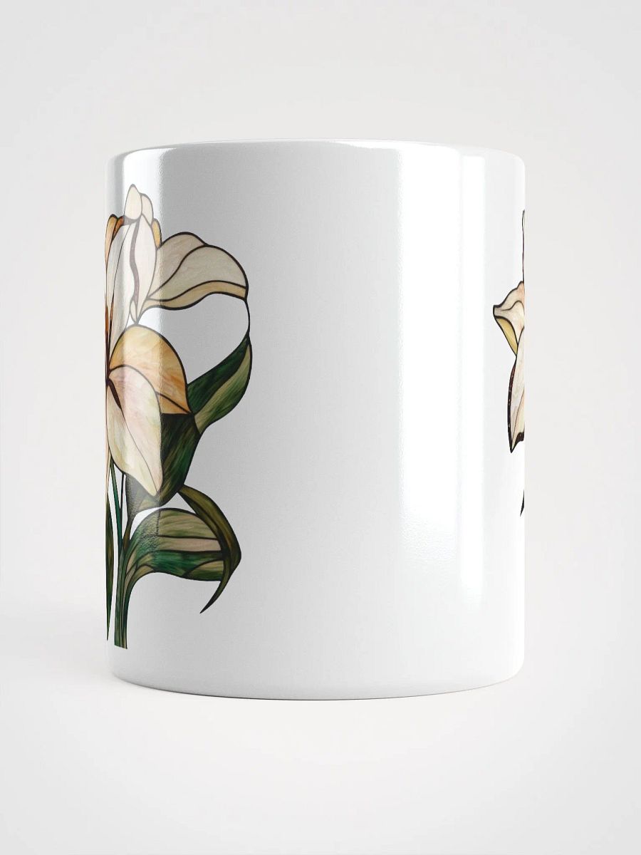 Stained Glass Lily White Glossy Mug product image (13)
