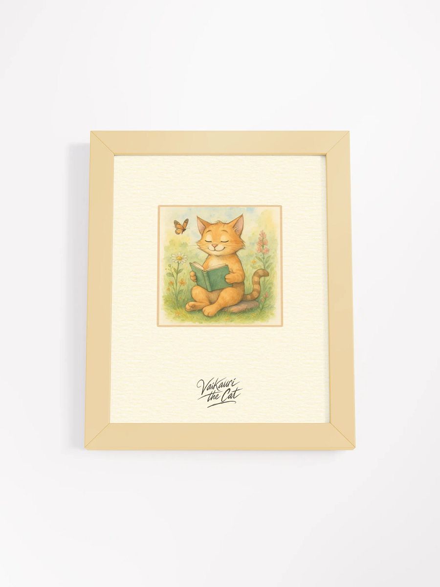 Vaikauri Cat Reading Artprint product image (2)