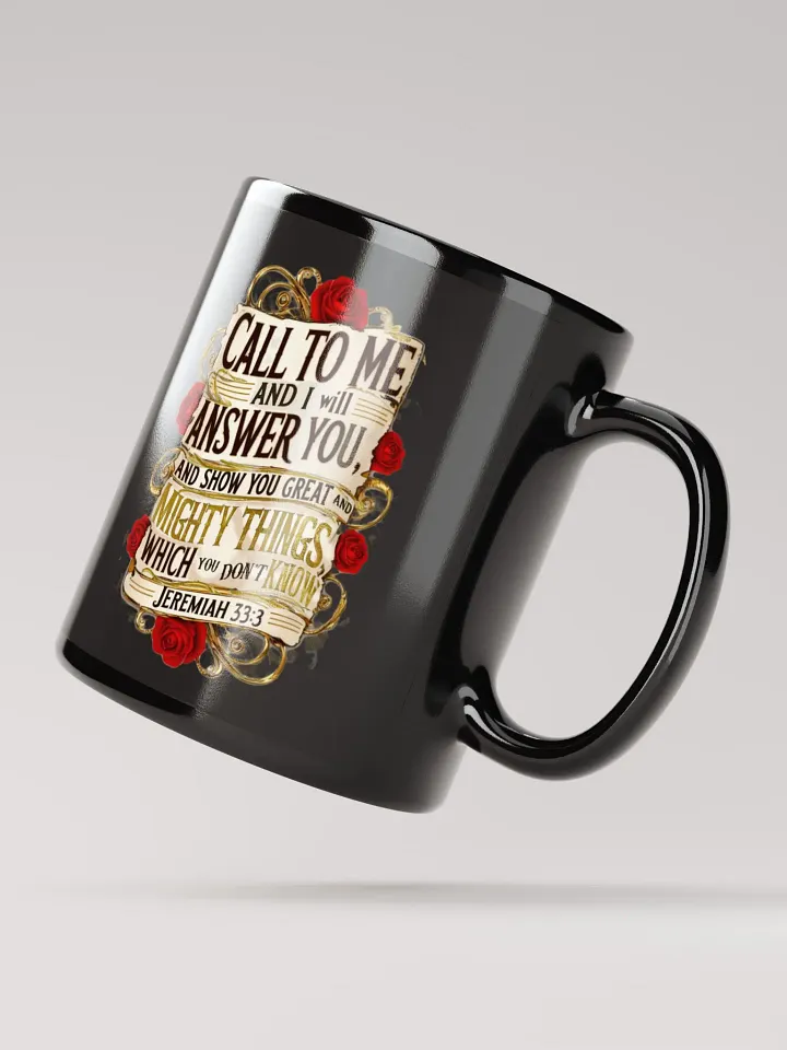 Call to Me Black glossy Mug product image (4)