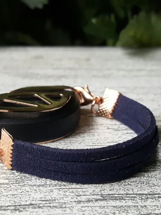 Navy Faux Suede Bracelet | Handmade Accessory for Bellabeat Leaf Urban & Ivy product image (1)