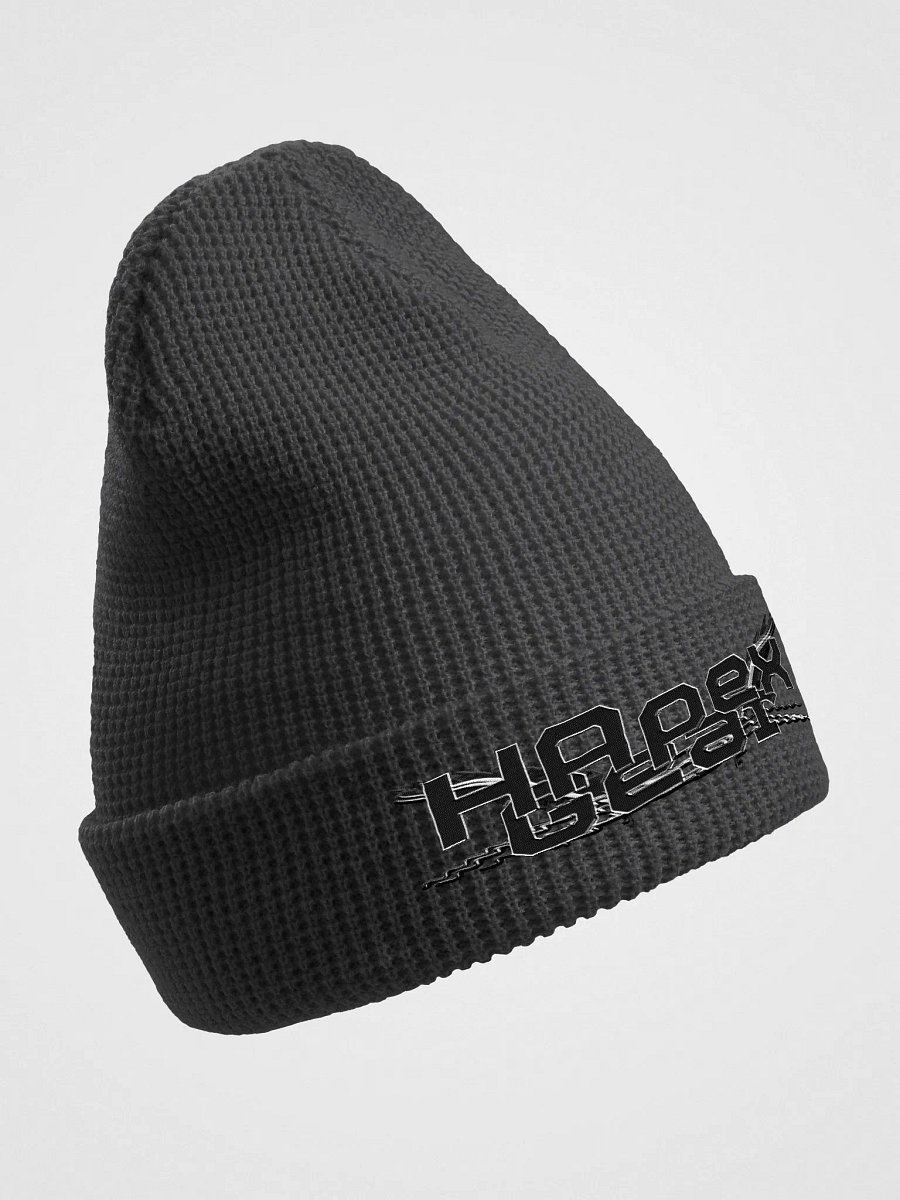Waffle Beanie - Embroidery - Black HApex Gear White Logo product image (7)