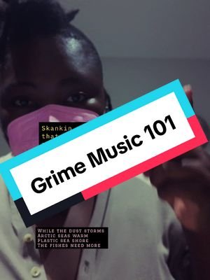 A quick guide to the Grime Music genre, by a 90s baby from East London.  Scared For The Climate (Grime Remix) only on Bandcamp.  lovebuilderofworlds.bandcamp.com video description: LBW, a dark skin person in a pink respirator mask and beige top, dancing and skankin to the camera.  the video reads: Grime Music 101 By East London's Finest, Grime was a Black British  invention popular in the 2000s, Grime was a working class genre birthed in East London , Skankin was a dance move that involved two gun fingers and was how we used to dance to grime music, Grime was a response  to the violence, neglect and  sabotage Black British people faced  in the UK., The song your listening to is Scared For The Climate  (Grime Remix) Exclusive to Bandcamp  F*CK Spotify  Pay artists.  #music #grimemusic #london #blackbritish #artistsoftiktok #skankin #musicproducer #BRAPP #BRAPBRAP #newartist #remix #climate #climatechange #socialjustice 