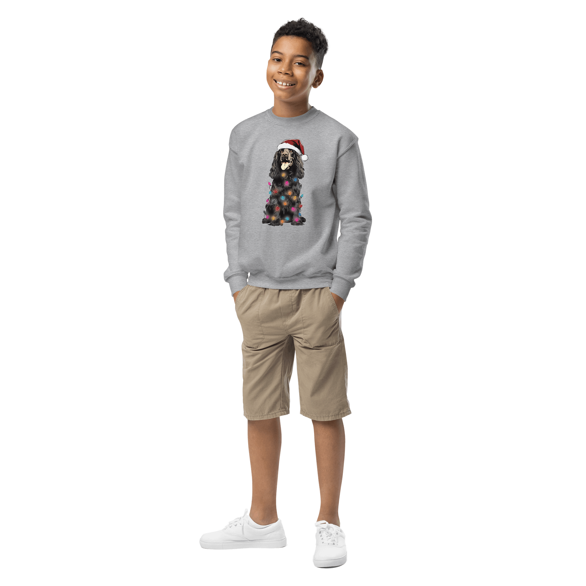 Funny Christmas English Cocker Spaniel(Black) Youth Sweatshirt product image (5)