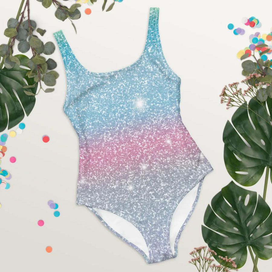 Glitter Unicorn Texture Design One Piece Swimsuit (4) product image (10)