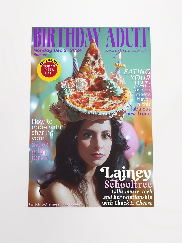 Limited Edition BIRTHDAY ADULT MAGAZINE 2024 12" x 18" Print product image (1)