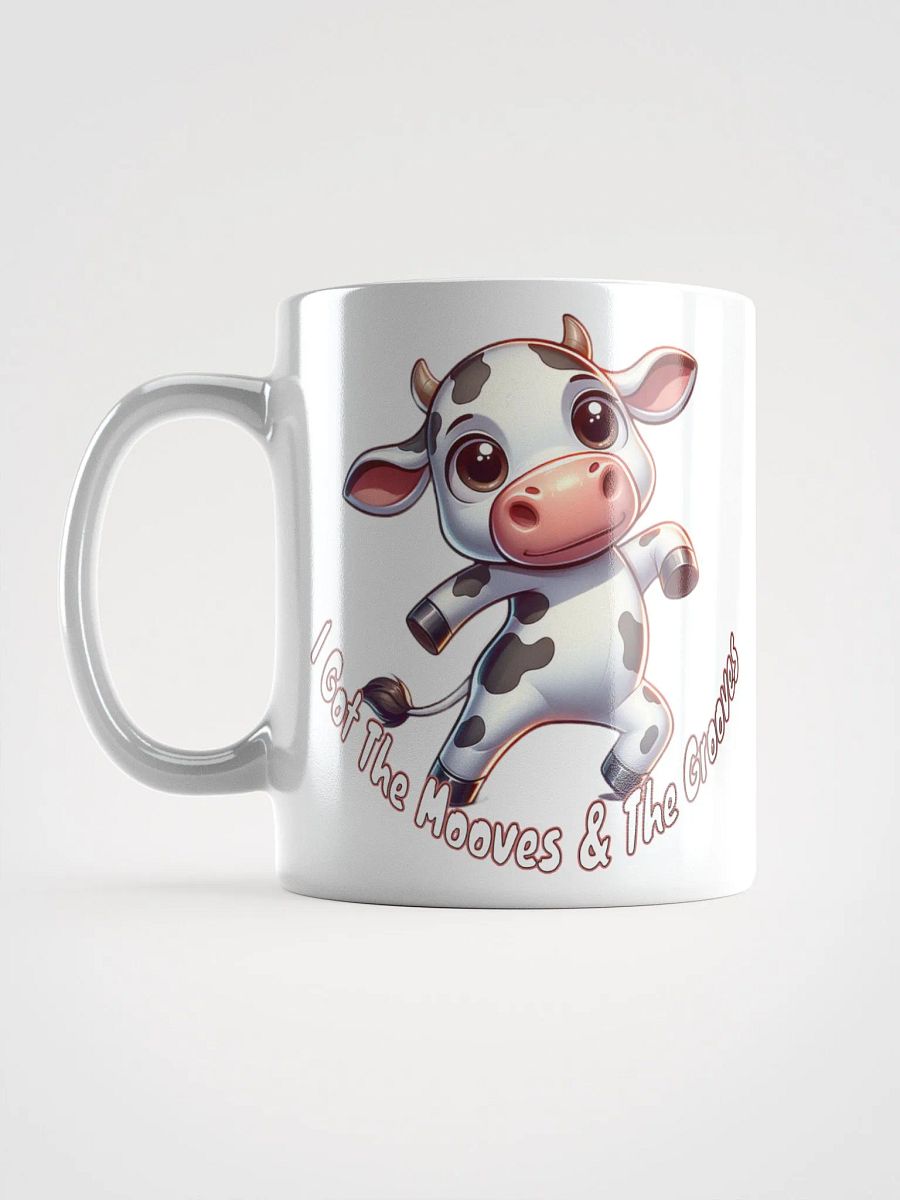 Adorable Dancing Cow Ceramic Mug - 'I Got The Mooves & The Grooves' Cute Cartoon Design product image (18)
