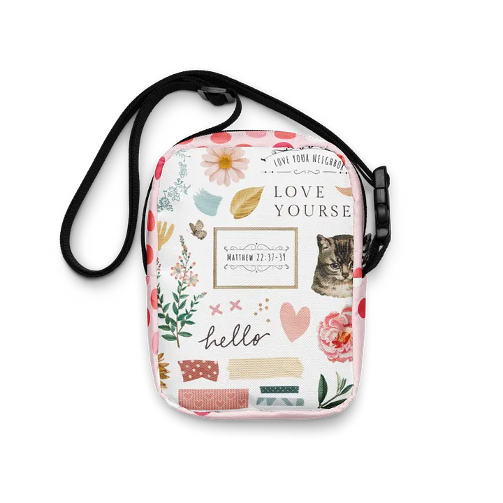 Matthew 22:37-39 | Chic Boho Collage Crossbody Bag product image (2)