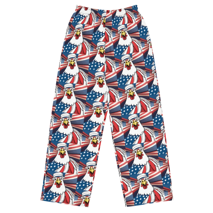 Patriotic Eagle All-Over Print Wide-Leg Pants product image (1)